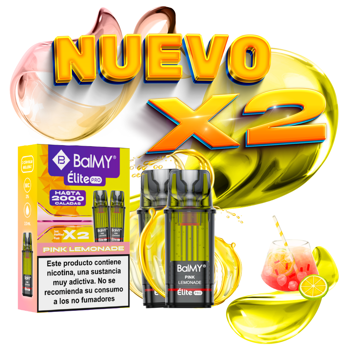 Pack x2 Cápsulas Balmy Elite Pro Pink Lemonade 20mg