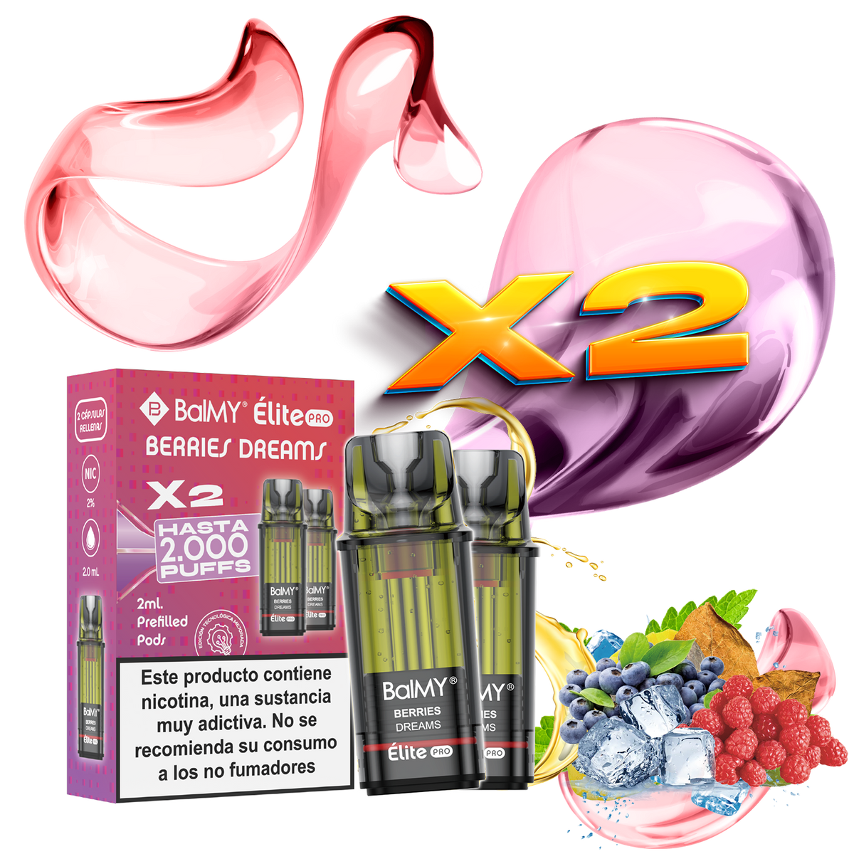 Pack x2 Cápsulas Balmy Elite Pro Berries Dreams 20mg