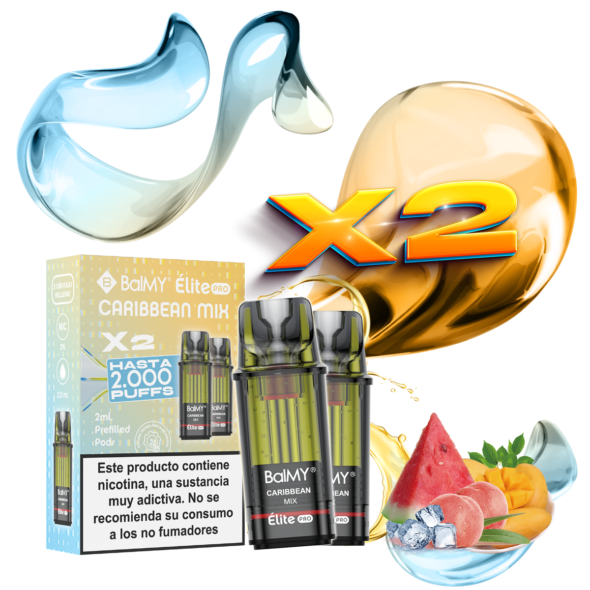 Pack x2 Cápsulas Balmy Elite Pro Frutas del Caribe 20mg
