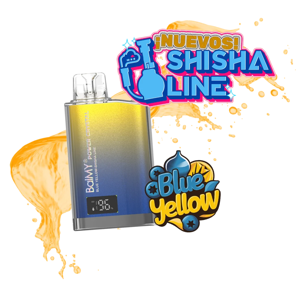 balmy power crystal 8000 vape desechable arandano limon blue yellow