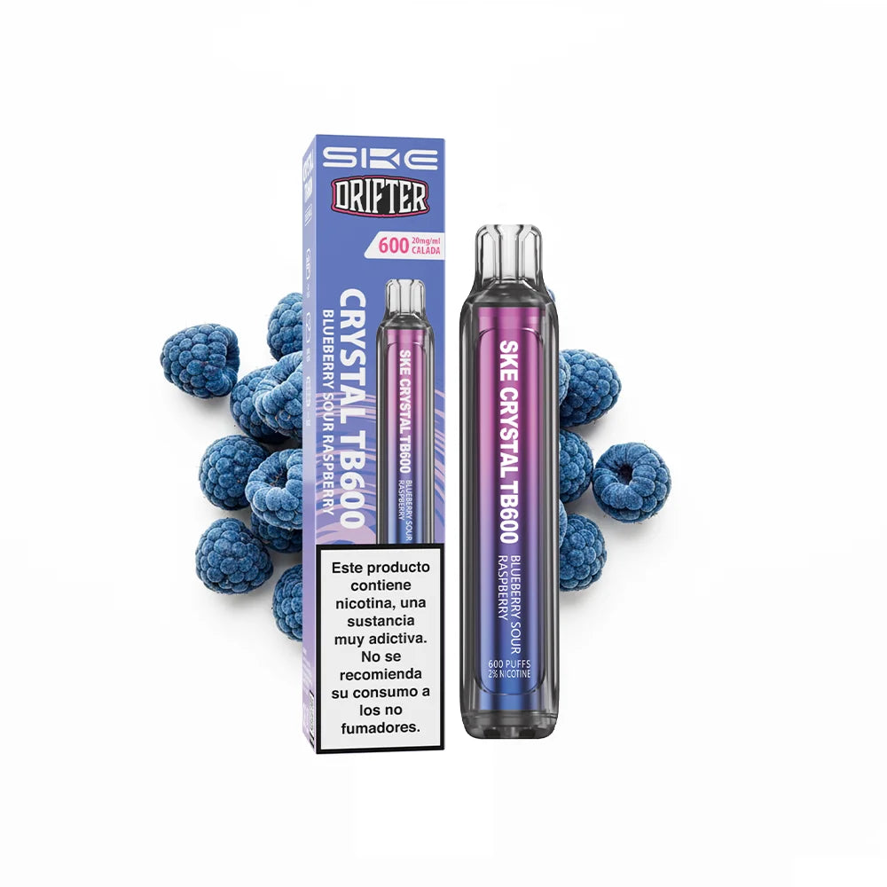 Pod desechable SKE x Drifter Crystal TB600 20mg sabor arándanos frambuesa ácida - Pods Xpress
