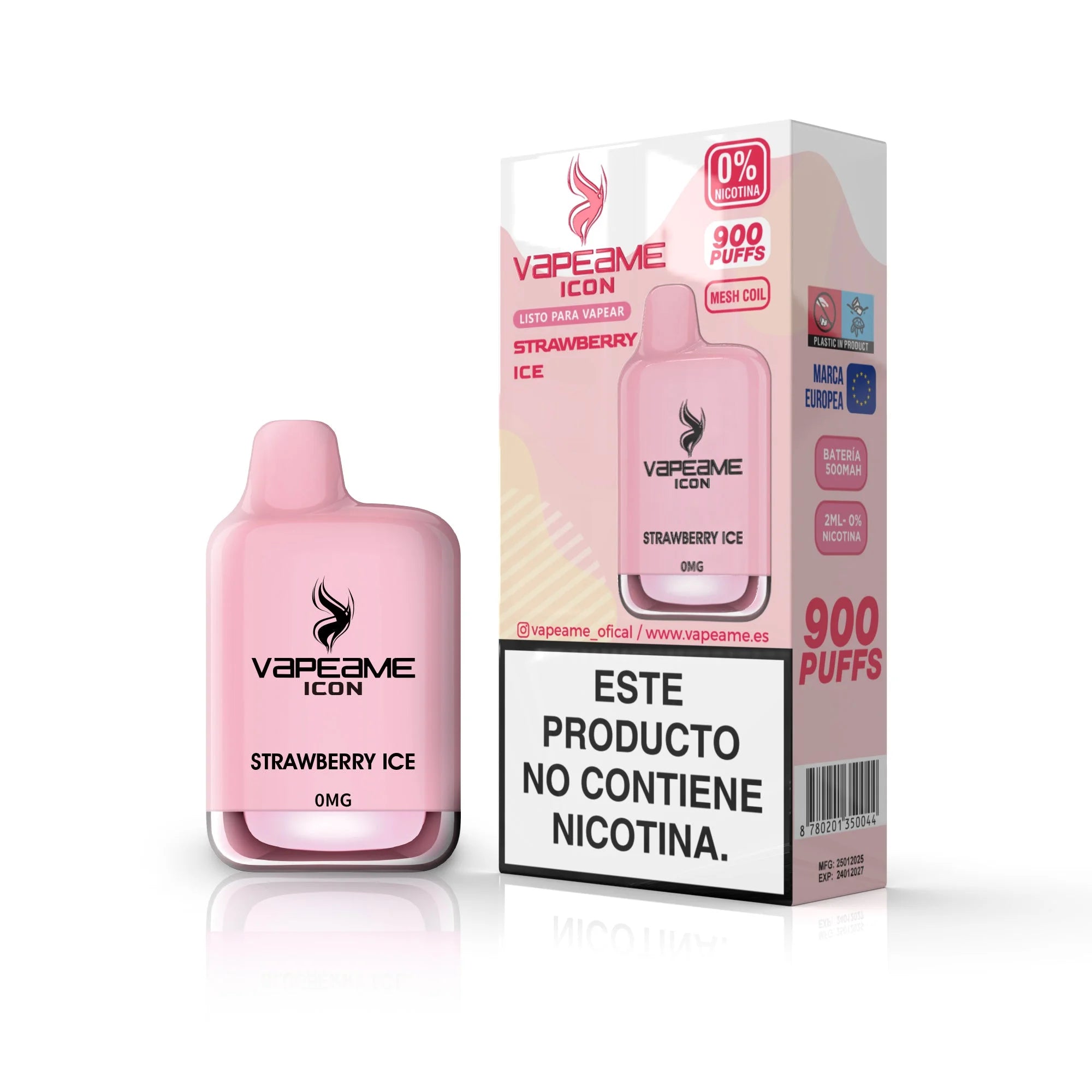 vapeame vape desechable 0mg fresa hielo
