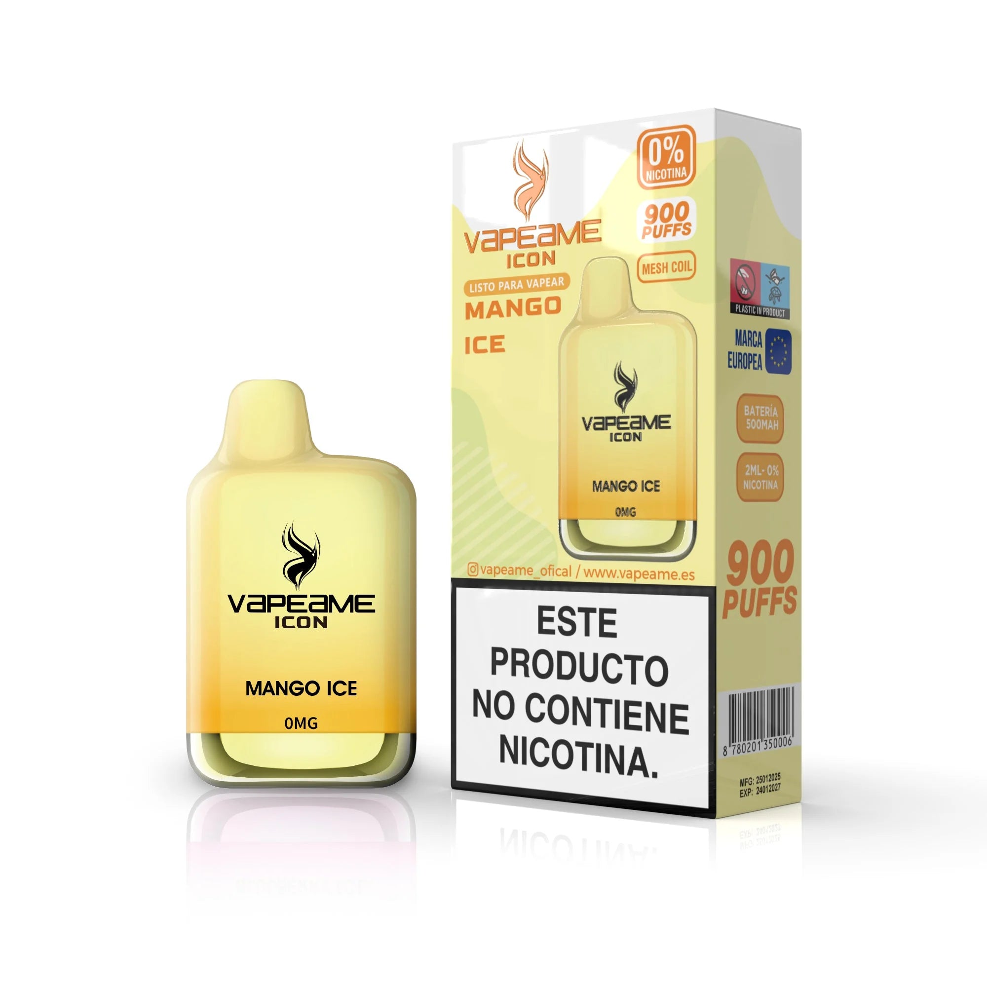 vapeame vape desechable 0mg mango hielo 1