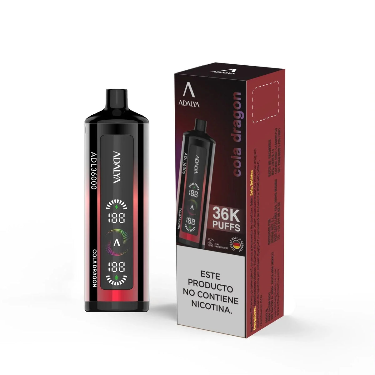 ADALYA ADL36000 36K Cola Dragon 0mg vaper desechable sin nicotina