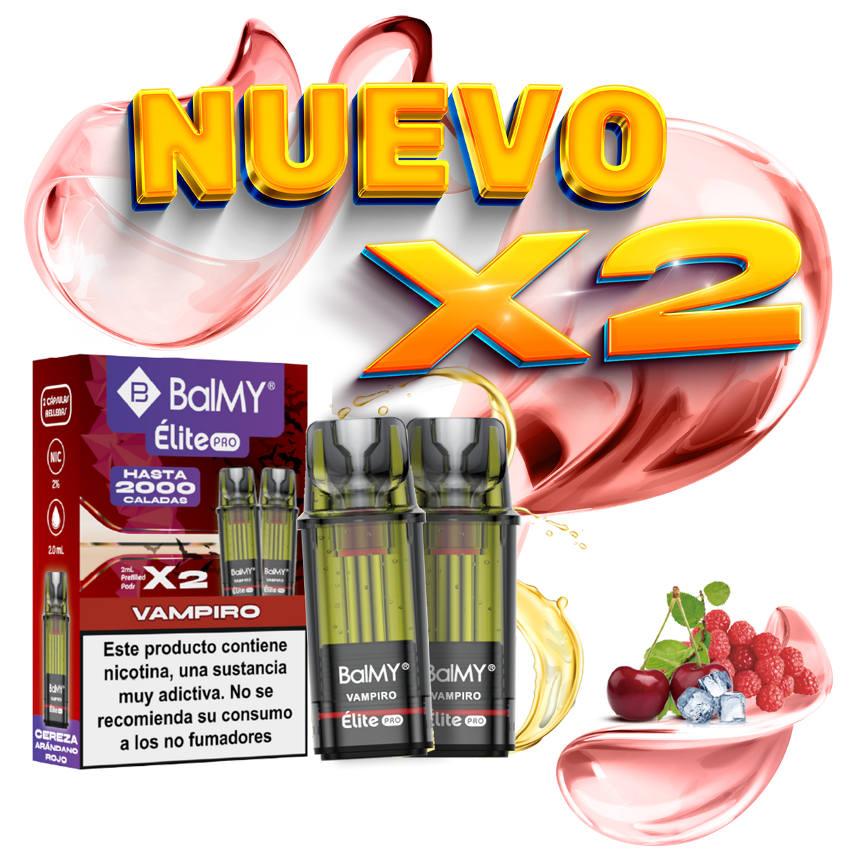Pack x2 Cápsulas Balmy Elite Pro Vampiro 20mg