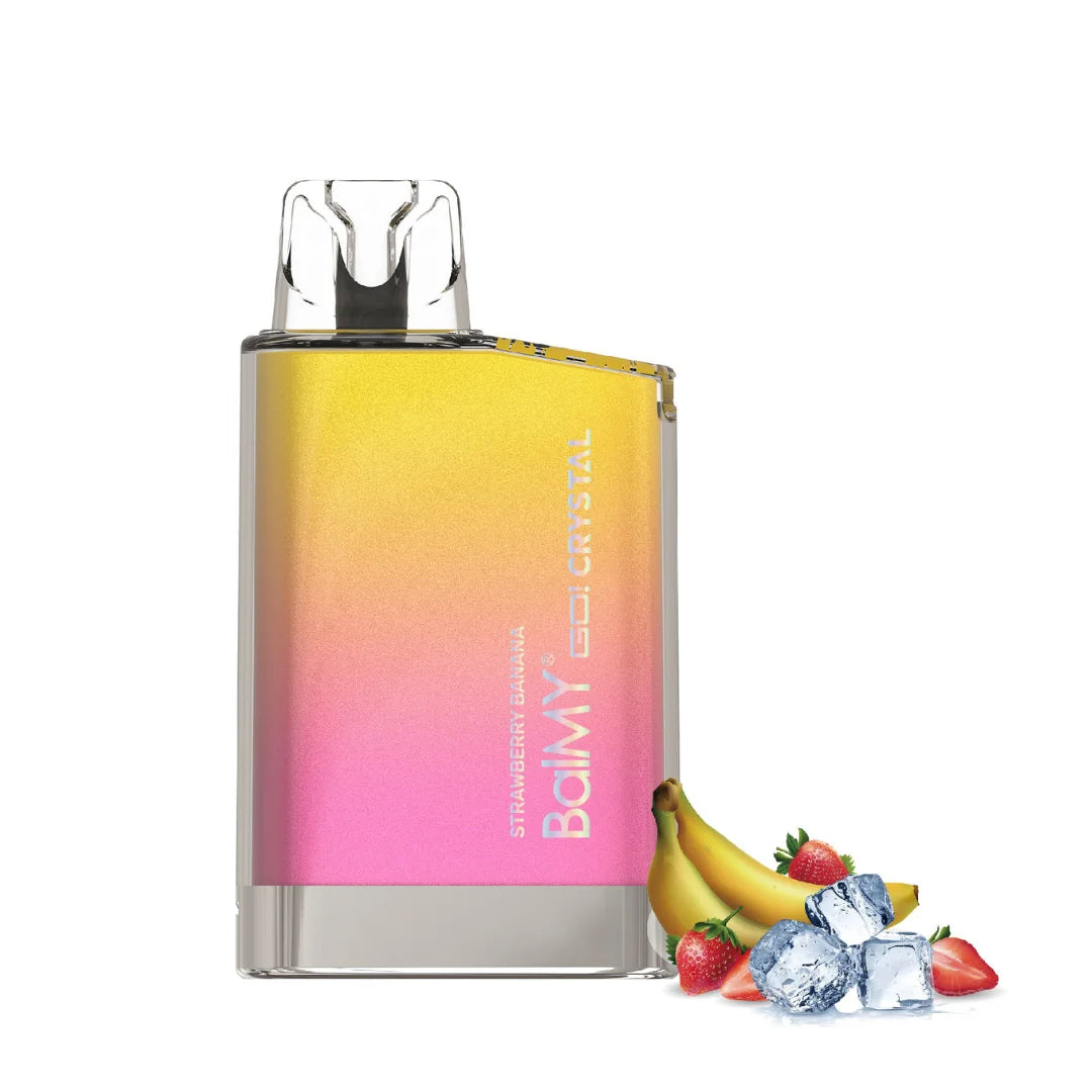balmy go crystal vape desechable fresa platano strawberry banana 20mg