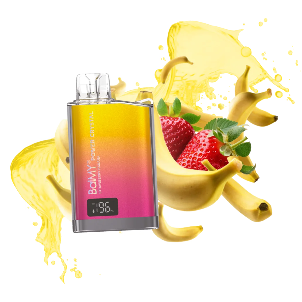 balmy power crystal 8000 vape desechable fresa platano strawberry banana