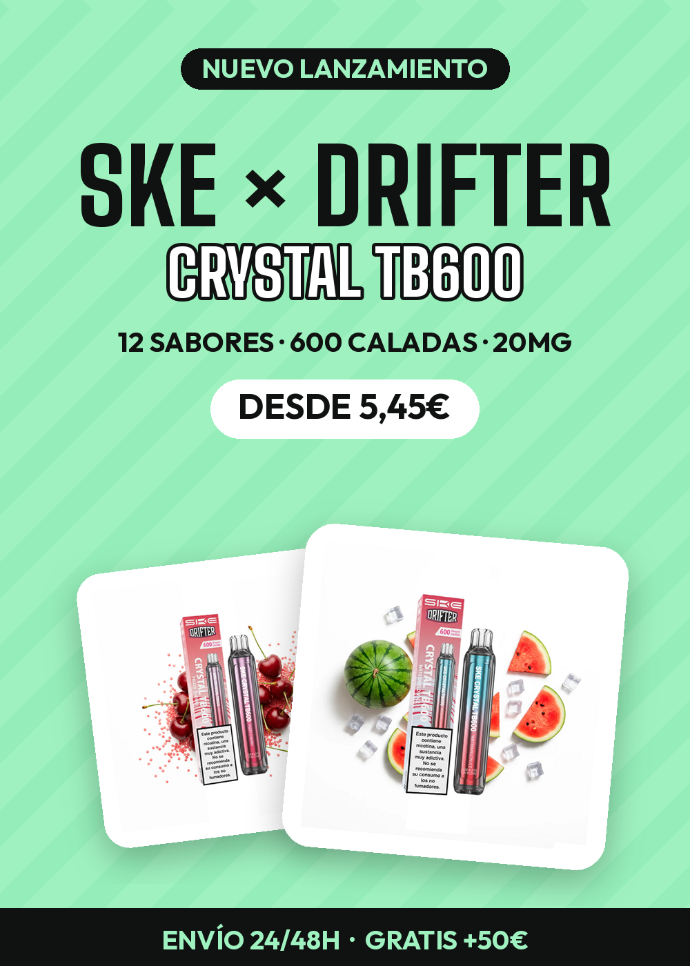Banner lanzamiento SKE x Drifter Crystal TB600 movil - Pods Xpress