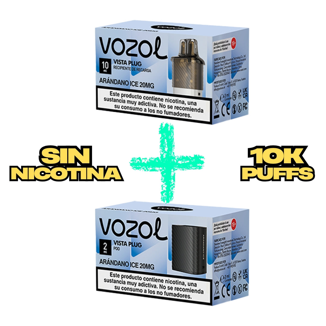 Capsulas para Vozol Vista Plug (10 + 2 ml) SIN NICOTINA - PODS XPRESS