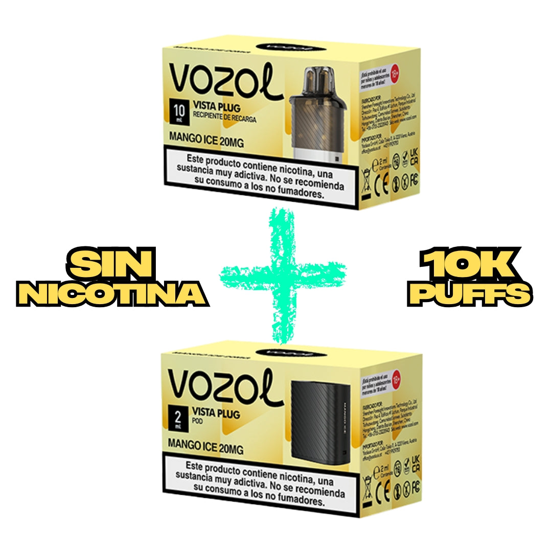 Capsulas para Vozol Vista Plug (10 + 2 ml) SIN NICOTINA - PODS XPRESS