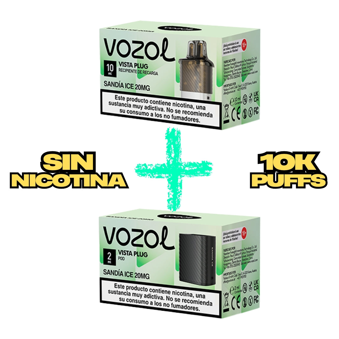 Capsulas para Vozol Vista Plug (10 + 2 ml) SIN NICOTINA - PODS XPRESS