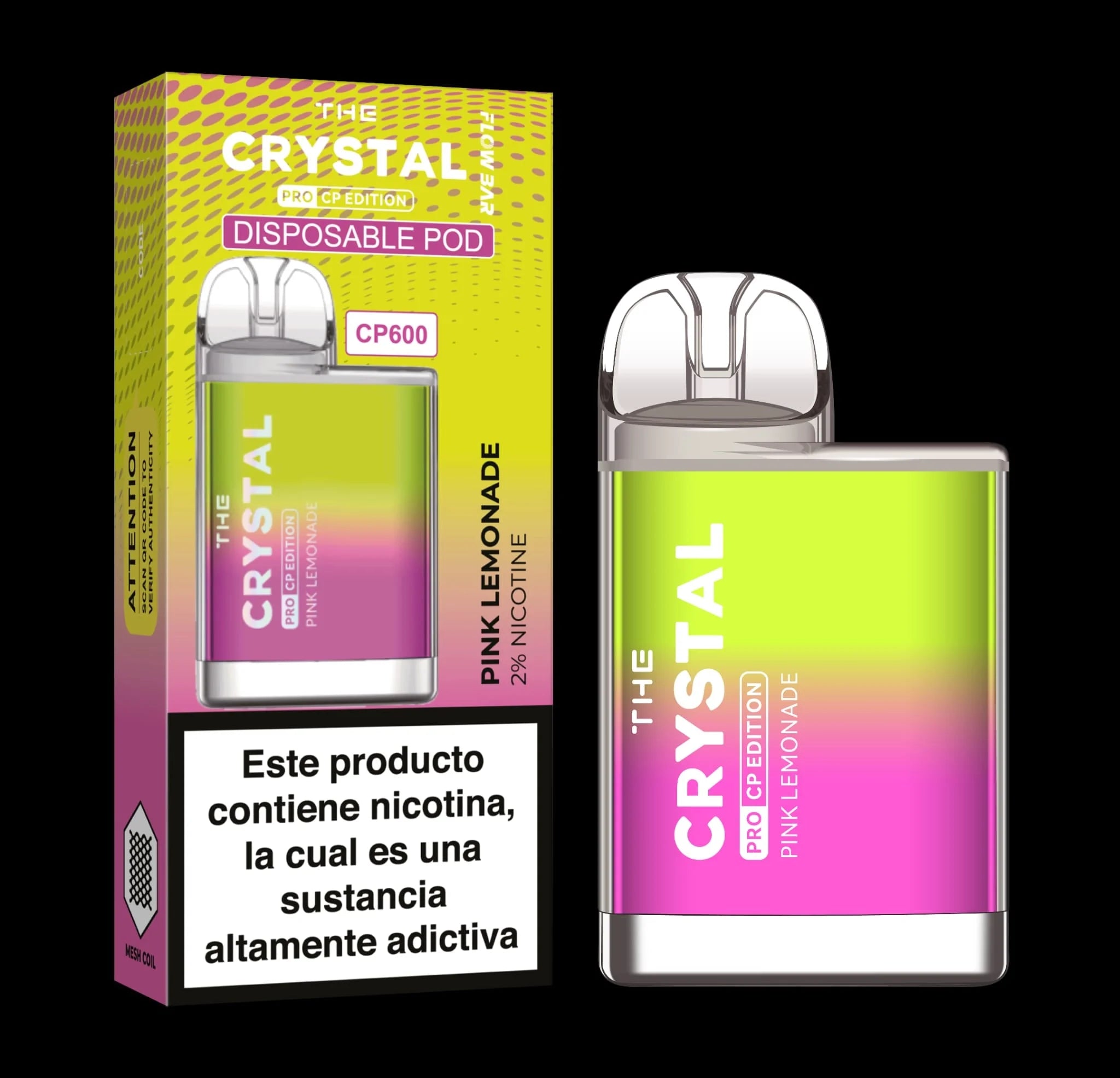crystal cp600 pod desechable limonada rosa