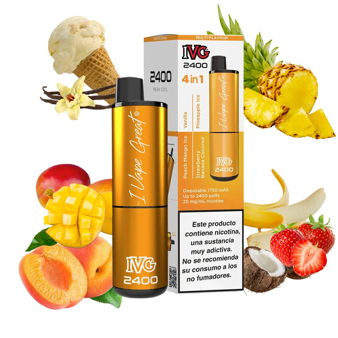 ivg 2400 4 en 1 vape desechable 20mg edicion exotica