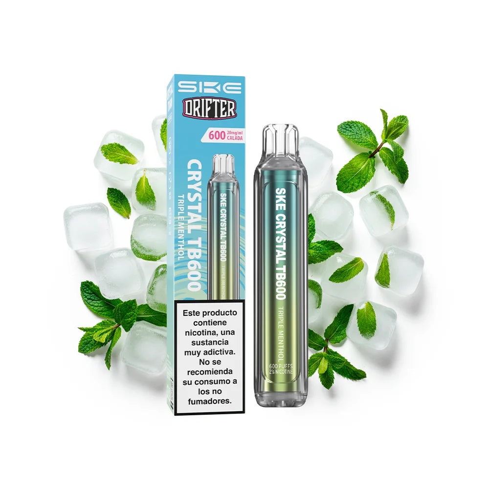 Pod desechable SKE x Drifter Crystal TB600 20mg sabor triple mentol - Pods Xpress