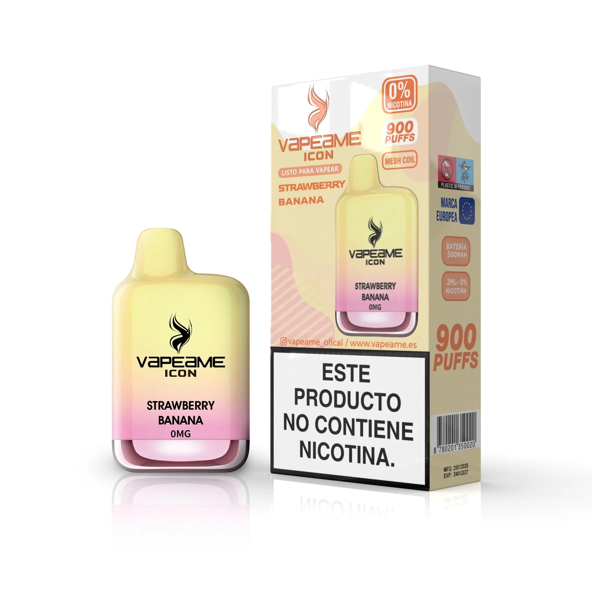 vapeame vape desechable 0mg fresa platano