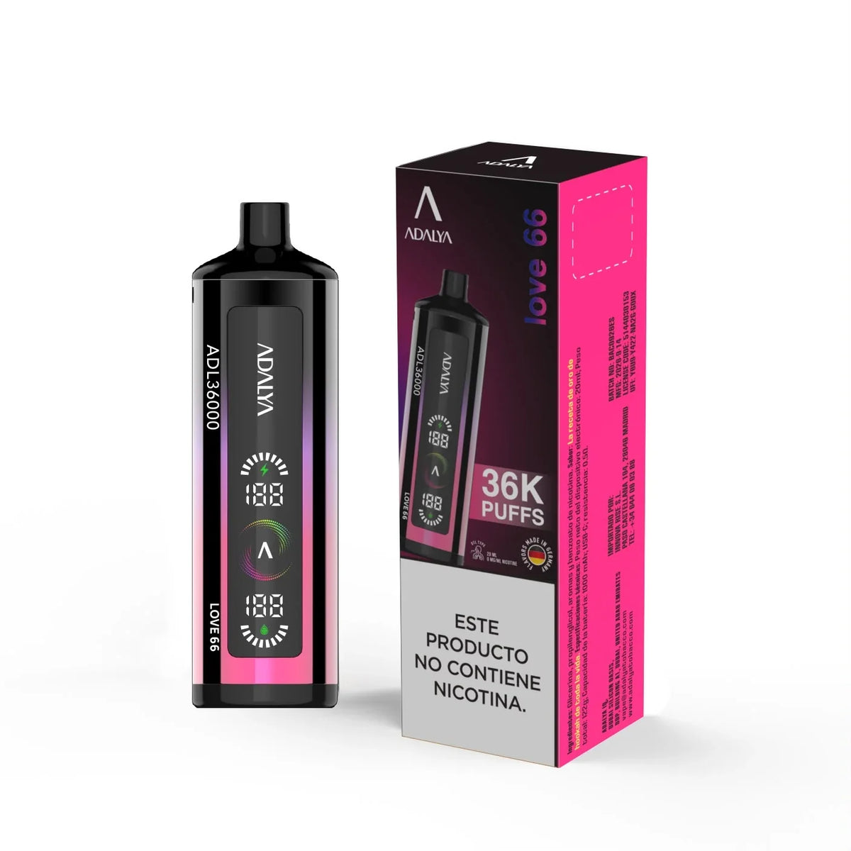 ADALYA ADL36000 36K Love 66 0mg vaper desechable sin nicotina