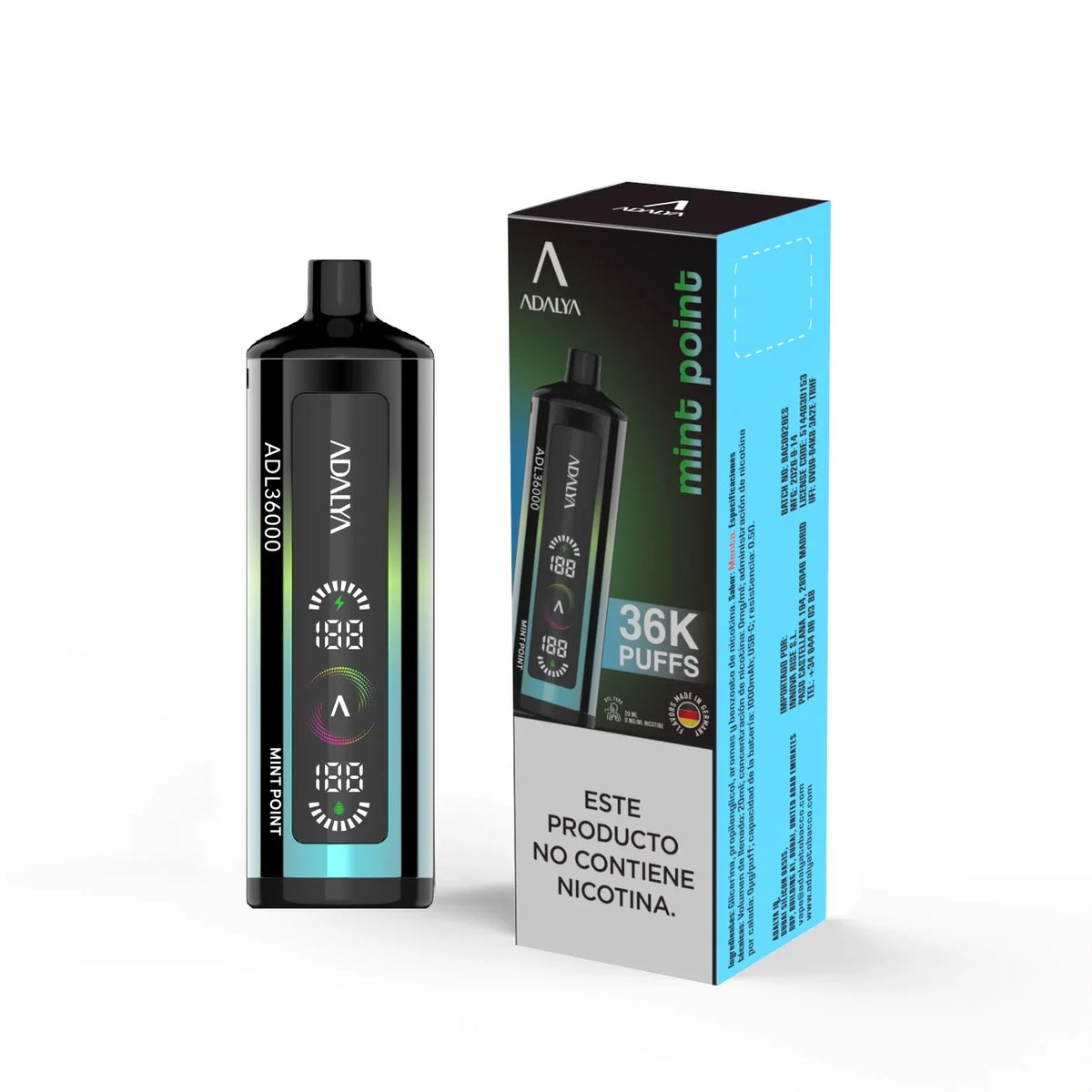 ADALYA ADL36000 36K Mint Point 0mg vaper desechable sin nicotina